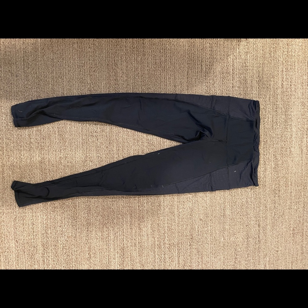 Black leggings with fun design on the side.